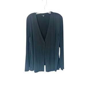 J.‎ Jill Wearever Collection Cardigan Black V-Neck Single Button Basic Large